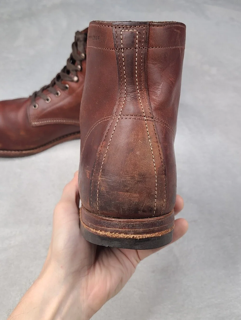 Wolverine 1000 Mile Plain Toe boots USA Made Amber Brown Men's 13 D